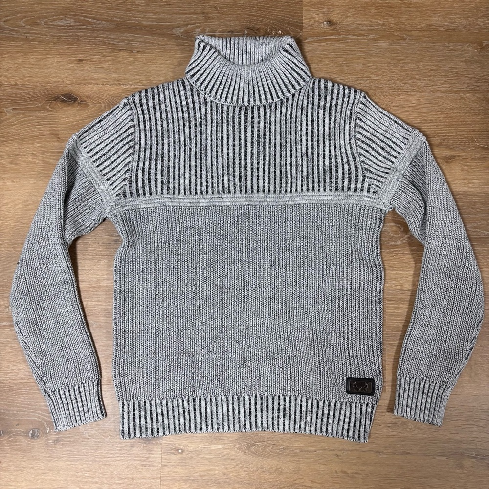NICK DANGER Men’s Chunky Turtleneck Sweater Gray Size M
